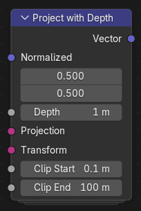 Project with Depth node.